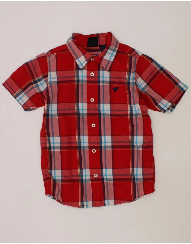 Men's Plaid Shirts for a Country CharmWRANGLER Boys Short Sleeve Shirt 4-5 Years Red Check Cotton