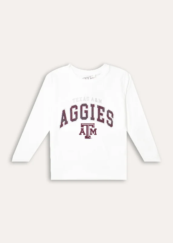 Men's Patterned Button-Down Shirts for Added InterestTexas A&M Aggies Jessie Long Sleeve White Performance Youth Shirt