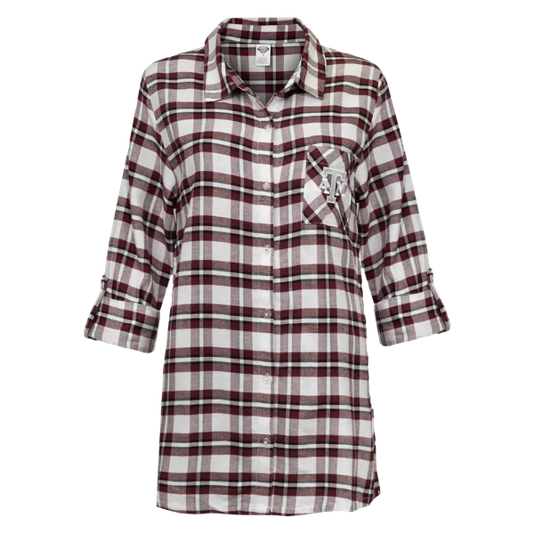 Men's Pattern Mixing Shirts for Creative StyleTexas A&M Maroon Womens Plaid Nightshirt